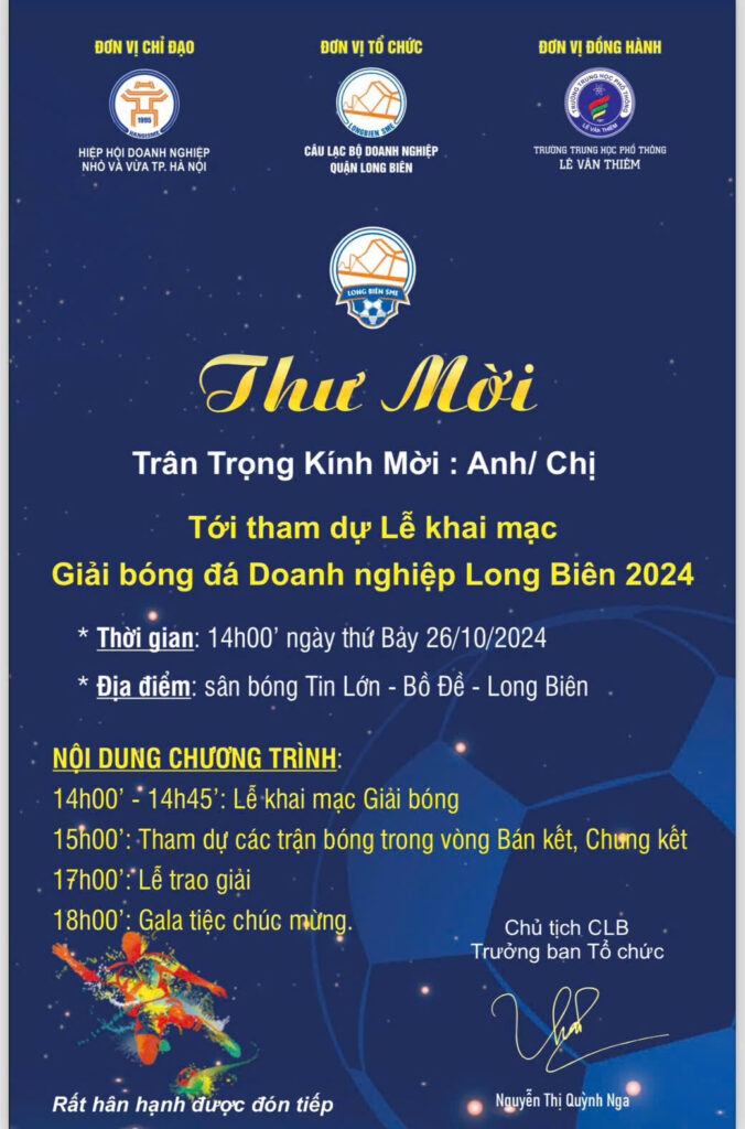 GIẢI BÓNG ĐÁ DOANH NGHIỆP LONG BIÊN 2024